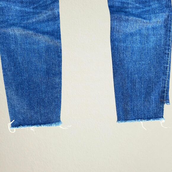 Citizens of Humanity high rise skinny jeans with cutoff frayed raw hem front cut - Picture 7 of 10